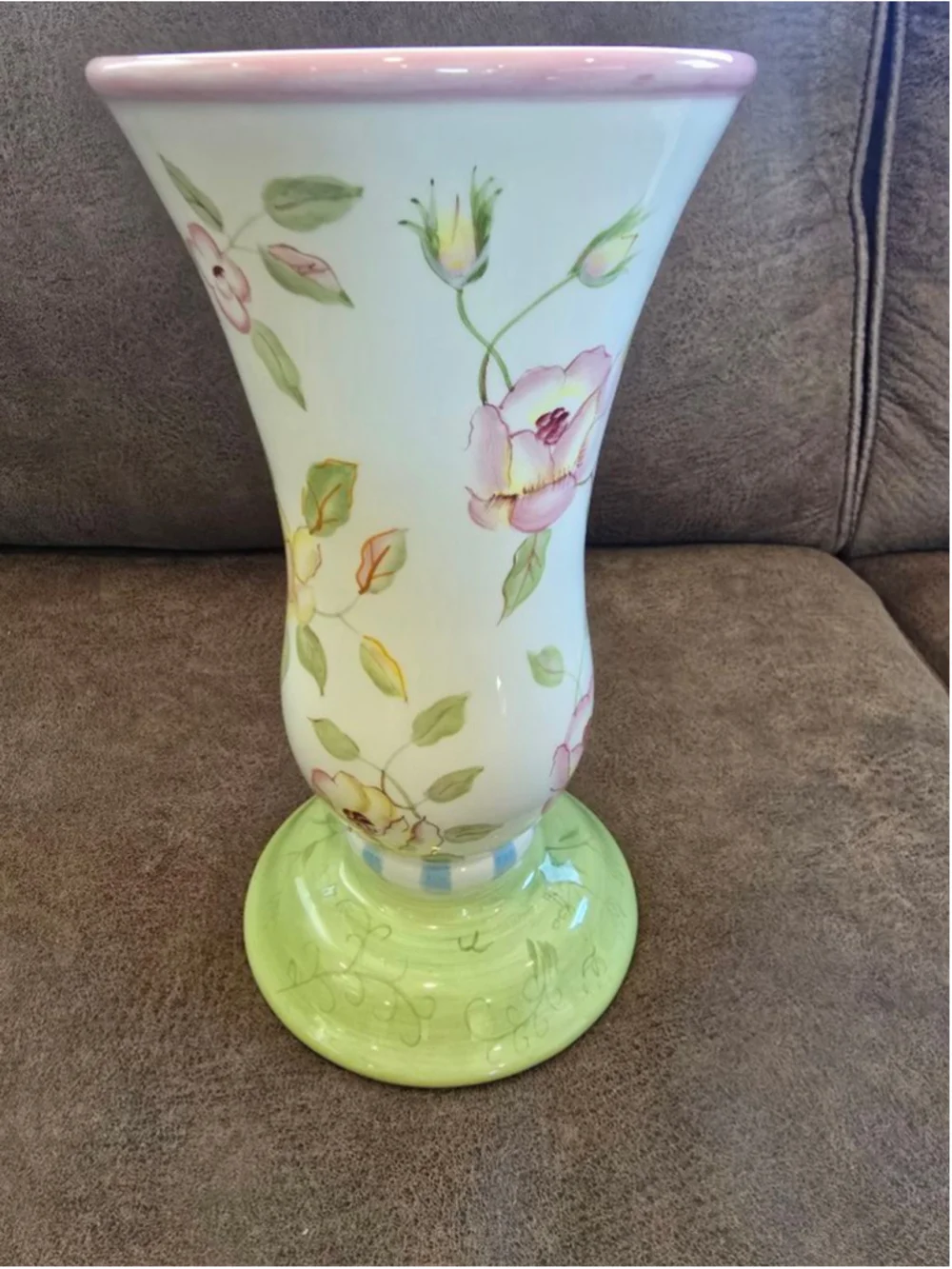 FTD by Tracy Porter Vintage White Green Floral Ceramic Vase One Size